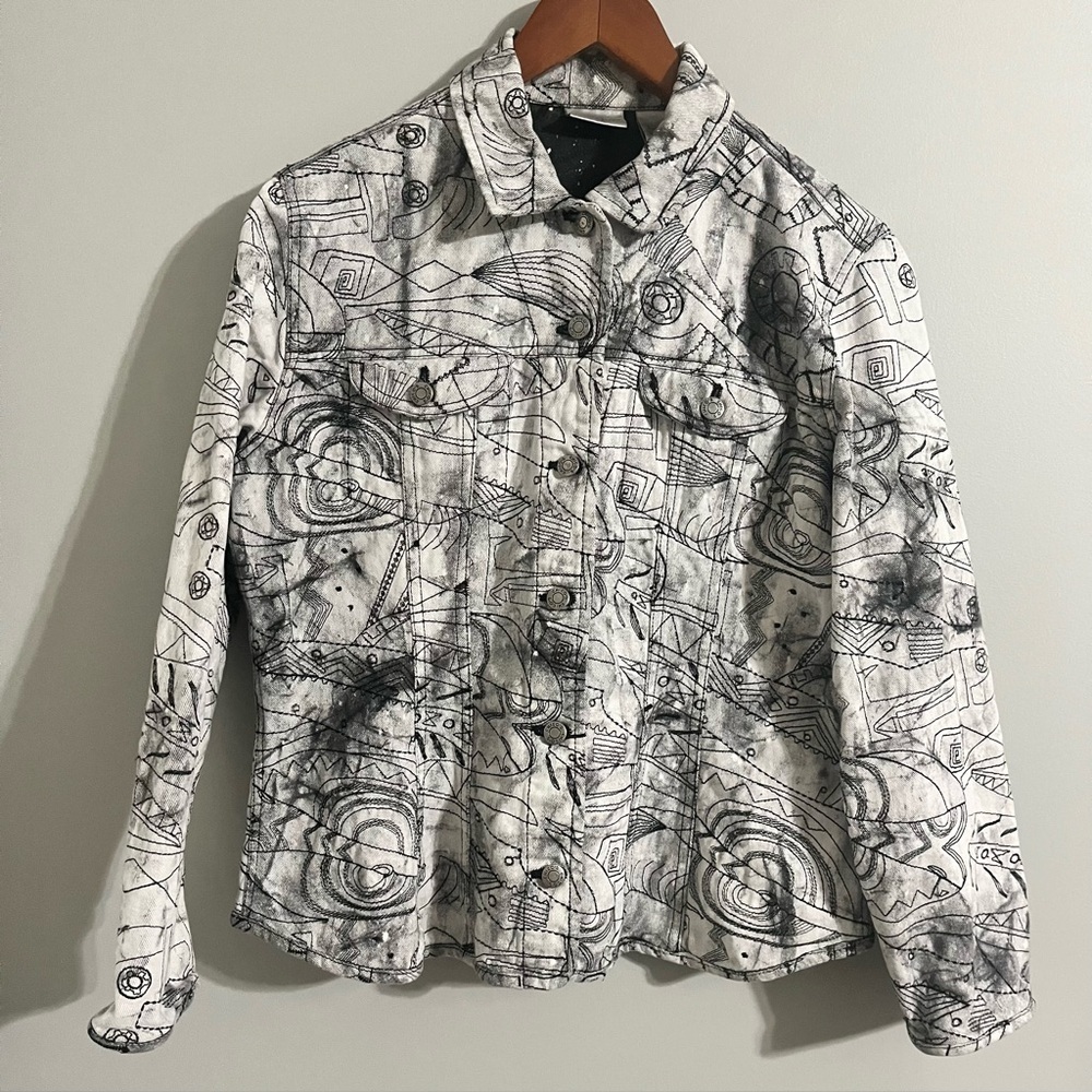 Chico's Abstract Jean Jacket